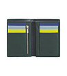 Мъжки кожен портфейл в тъмнозелено с цветни елементи Craig-1 снимка