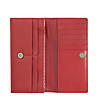 Червен голям дамски портфейл от естествена кожа Deena-3 снимка