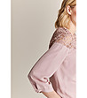 Дамска риза в розово с дантела Teka-3 снимка