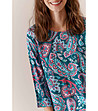 Дамска блуза в цвят емералд с пейсли мотиви Trika-2 снимка