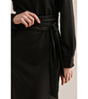 Черна рокля с колан Alisha-3 снимка