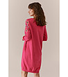 Бродирана розова рокля с памук и вълна Eliana-1 снимка