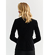 Черно сако на точки Celina с кадифен ефект-4 снимка