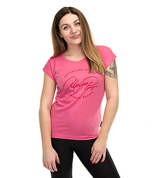 Розова дамска тениска с памук Dafka снимка