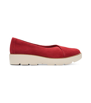 Червени дамски обувки от естествен велур Un Balsa снимка