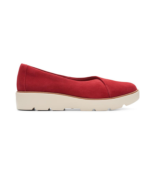 Червени дамски обувки от естествен велур Un Balsa снимка