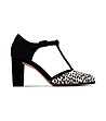 Дамски обувки в черно и бяло с леопардов принтKaylin-0 снимка