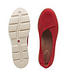 Червени дамски обувки от естествен велур Un Balsa -1 снимка