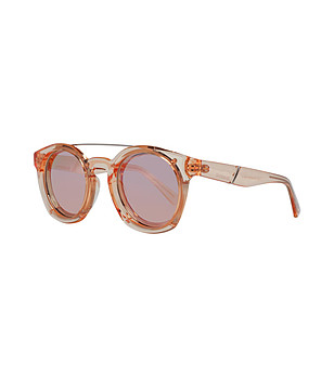 Unisex слънчеви очила с прозрачна рамка в цвят корал снимка