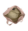 Трапецовидна кожена дамска чанта в розово Roberta-4 снимка