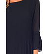 Стилна дамска блуза фризе в черен цвят-3 снимка