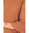 Стилна дамска блуза солей в цвят лешник-3 снимка