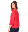 Стилна дамска блуза в червено-2 снимка