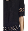 Памучна дамска блуза в черен цвят Naomi-3 снимка