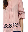 Розова памучна дамска блуза в розов нюанс Naomi-3 снимка