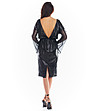 Черна рокля с пайети и ефектен гръб Mila-0 снимка