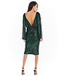 Зелена рокля с пайети и ефектен гръб Mila-0 снимка