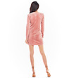 Къса розова рокля с велурен ефект Viliana-2 снимка