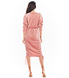 Розова рокля с велурен ефект Diana-4 снимка