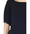 Черна дамска ленена блуза Lenitta-3 снимка