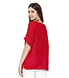 Червена дамска ленена блуза Lenitta-1 снимка