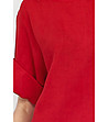 Червена дамска ленена блуза Lenitta-3 снимка