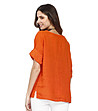 Оранжева дамска ленена блуза Lenitta-1 снимка