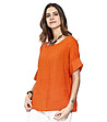 Оранжева дамска ленена блуза Lenitta-2 снимка