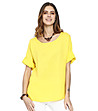 Жълта дамска ленена блуза Lenitta-0 снимка