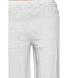 Светлосив дамски ленен панталон Claret-3 снимка
