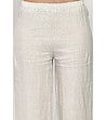 Светлобежов дамски ленен панталон Claret-3 снимка