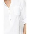Дамска бяла ленена блуза Lavoni-3 снимка