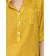 Дамска ленена блуза в жълт нюанс Lavoni-3 снимка