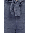 Сини  дамски ленени панталонки Carian-3 снимка