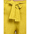 Жълти дамски ленени панталонки Carian-3 снимка