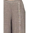 Дамски ленен панталон в цвят таупе Andrina-3 снимка