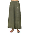 Дамски ленен панталон в цвят каки Andrina-0 снимка