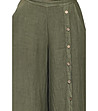 Дамски ленен панталон в цвят каки Andrina-3 снимка
