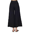 Черен дамски ленен панталон с колан Bretta-1 снимка
