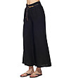 Черен дамски ленен панталон с колан Bretta-2 снимка