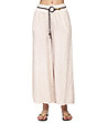 Светлобежов дамски ленен панталон с колан Bretta-0 снимка