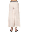 Светлобежов дамски ленен панталон с колан Bretta-1 снимка