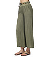 Зелен дамски ленен панталон с колан Bretta-2 снимка