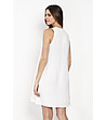 Ленена рокля в бяло Vinela-1 снимка