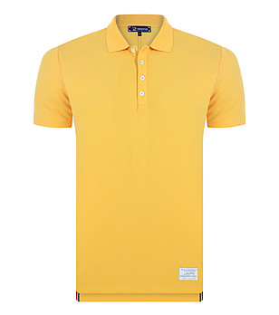 Памучна мъжка блуза в жълто Laurenz снимка