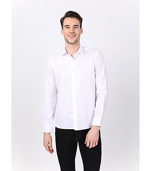 Мъжка бяла памучна риза Blarideo снимка