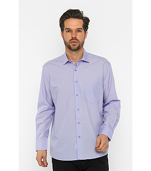 Лилава памучна мъжка риза с джоб Burton снимка