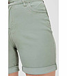 Къси дамски панталонки в цвят маслина от лиосел и памук Dalia-3 снимка
