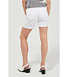 Къси дамски панталонки в бяло от лиосел и памук-1 снимка