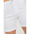 Къси дамски панталонки в бяло от лиосел и памук Kalla-3 снимка